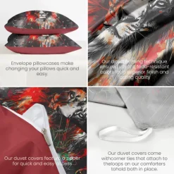 Yin-Yang Animals Duvet Cover Set 100% Cotton Soft and Breathable Bedding Set with Unique Yin-Yang Animal Print Stylish and Cozy Perfect for Bedroom Decor Easy Care Machine Washable