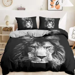 Yin-Yang Animals Duvet Cover Set 100% Cotton Soft and Breathable Bedding Set with Unique Yin-Yang Animal Print Stylish and Cozy Perfect for Bedroom Decor Easy Care Machine Washable