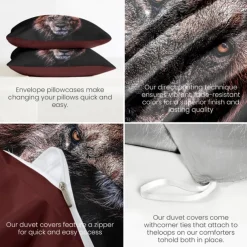 Yin-Yang Animals Duvet Cover Set 100% Cotton Soft and Breathable Bedding Set with Unique Yin-Yang Animal Print Stylish and Cozy Perfect for Bedroom Decor Easy Care Machine Washable