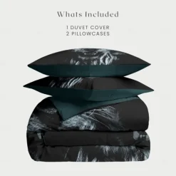 Yin-Yang Animals Duvet Cover Set 100% Cotton Soft and Breathable Bedding Set with Unique Yin-Yang Animal Print Stylish and Cozy Perfect for Bedroom Decor Easy Care Machine Washable